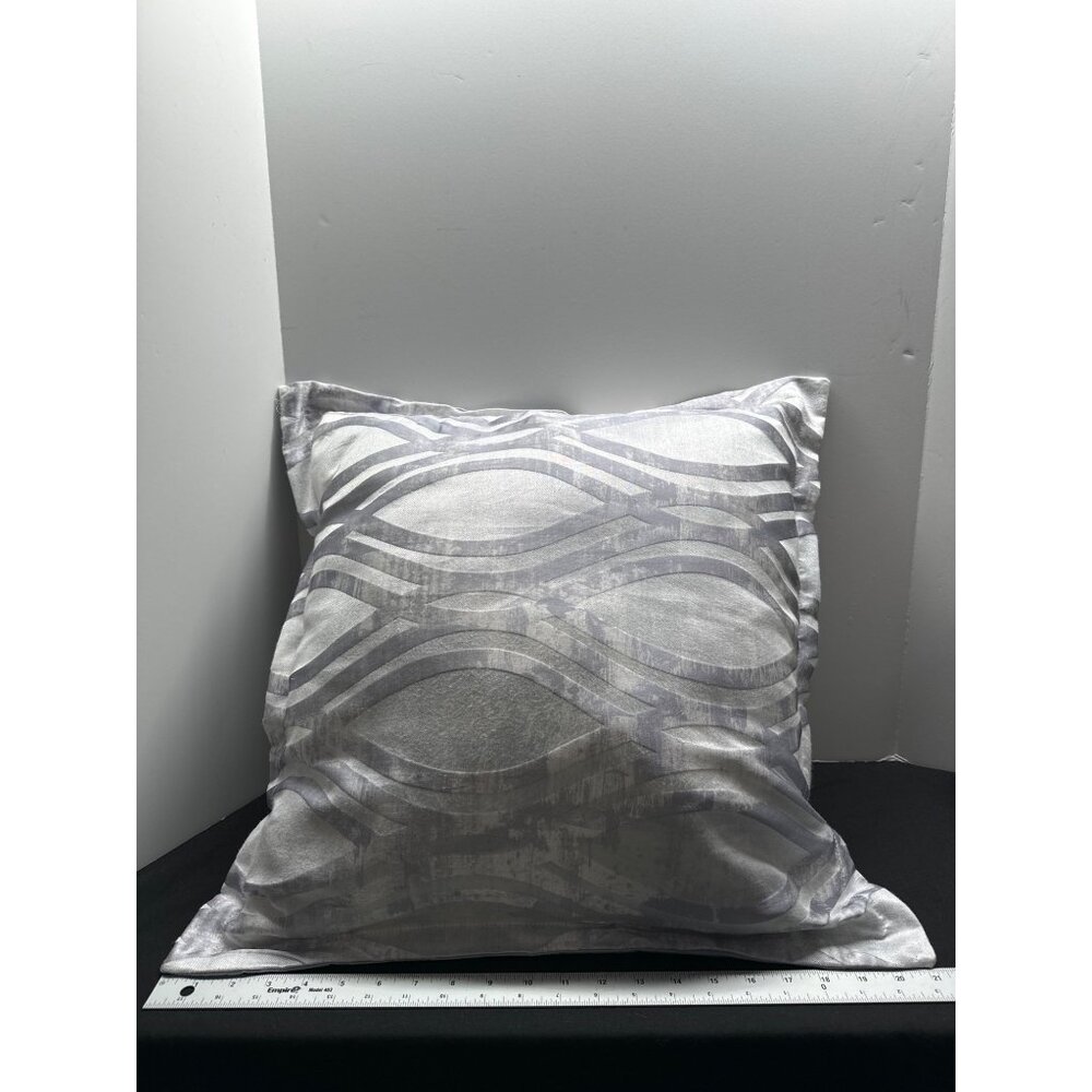 Nicole Miller Home Decorative Throw Pillow 20"x20" Polyester Fiber Silver Abstra